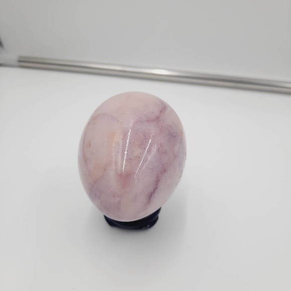 Vtg Light Pinkish Purple Dark Purple veining Alabaster Egg Easter Spring Decor - Picture 5 of 6